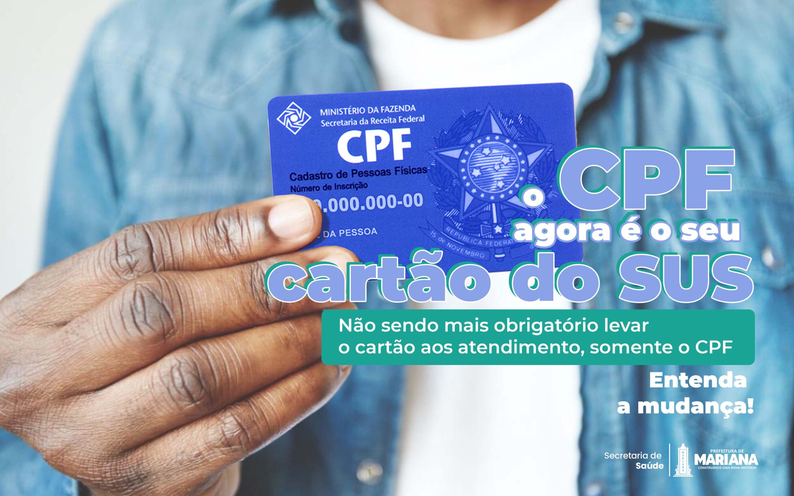 CPF é o novo identificador da Sistema Único de Saúde, substituindo o antigo cartão do SUS